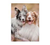 Jigsaw Puzzles 500 Pieces for Adults Families Puzzle Game for The Whole Challenging Puzzles,Australian Shepherd Dogs Couple Dogs Aussies