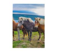 Jigsaw Puzzles 500 Pieces for Adults Families Puzzle Game for The Whole Challenging Puzzles,Icelandic Horses Animals