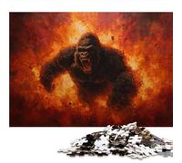 Jigsaw Puzzles 500 Pieces for Adults - Flame Chimpanzee - Wild Animal 500 Piece Puzzle Educational Games Decoration Puzzle.size:14.9x20.4 inch