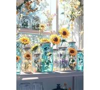 Jigsaw Puzzles 500 Pieces for Adults, Fun Challenging & Brainteasing jigsaw puzzles for adults 500 piece Puzzle Educational Games Home Decoration puzzle(Sunshine Flower Pot)