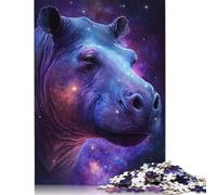 Jigsaw Puzzles 500 Pieces for Adults Galaxy Space Hippo Jigsaw Puzzle Set Adult Toys Gift Jigsaw for Home Wall Decoration 500pcs (52x38cm)