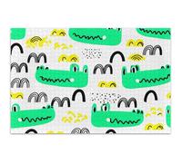 Jigsaw Puzzles 500 Pieces for Adults Gifts for Puzzle Lovers Cute Green Crocodile Fun Nature Puzzle Flower Animal Print, 20.5x14.9 Inch