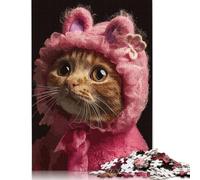 Jigsaw Puzzles 500 Pieces for Adults Kitten Hugs Jigsaw Puzzles Wooden Puzzle Leisure Toy Educational Game Home Decoration Art Gift 500pcs (52x38cm)