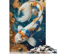 Jigsaw Puzzles 500 Pieces for Adults Magical Koi Puzzle for Adults Woodenboard Puzzles Family Decoration 500pcs (52x38cm)