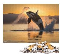 Jigsaw Puzzles 500 Pieces for Adults Majestic Orca Whale Killer Jigsaw Puzzles Woodenboard Puzzles Great Gift for Adults 500pcs (52x38cm)