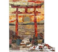Jigsaw Puzzles 500 Pieces for Adults Mosaic Torii Harmony Art Puzzle for Adults Woodenboard Puzzles Family Decoration 500pcs (52x38cm)