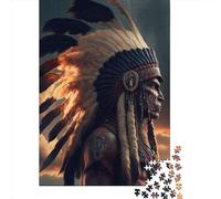 Jigsaw Puzzles 500 Pieces for Adults Native American Chief Jigsaw Puzzles 500 Pieces for Adults 500pcs (52x38cm)