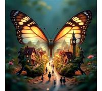 Jigsaw Puzzles 500 Pieces for Adults, puzzles for adults 500 Piece Beautiful Colourful Artwork, Challenging Puzzle Game for Family, Theme:Butterfly City Woods