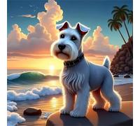 Jigsaw Puzzles 500 Pieces for Adults, puzzles for adults 500 Piece Beautiful Colourful Artwork, Challenging Puzzle Game for Family, Theme:Rocky Seashore Dog