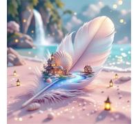 Jigsaw Puzzles 500 Pieces for Adults, puzzles for adults 500 Piece Beautiful Colourful Artwork, Challenging Puzzle Game for Family, Theme:Waterfall Feather Fantasy
