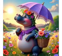 Jigsaw Puzzles 500 Pieces for Adults, puzzles for adults 500 Piece Beautiful Colourful Artwork, Challenging Puzzle Game for Family, Theme:Grassland Hippopotamus
