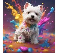 Jigsaw Puzzles 500 Pieces for Adults, puzzles for adults 500 Piece Beautiful Colourful Artwork, Challenging Puzzle Game for Family, Theme:Colored Pigment Dog