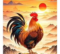 Jigsaw Puzzles 500 Pieces for Adults, puzzles for adults 500 Piece Beautiful Colourful Artwork, Challenging Puzzle Game for Family, Theme:Sunrise Rooster Mountain