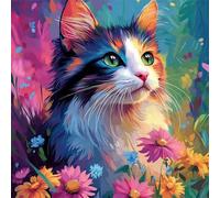 Jigsaw Puzzles 500 Pieces for Adults, puzzles for adults 500 Piece Beautiful Colourful Artwork, Challenging Puzzle Game for Family, Theme:Black Cat Flower