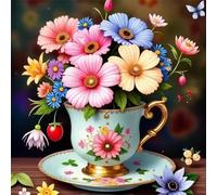 Jigsaw Puzzles 500 Pieces for Adults, puzzles for adults 500 Piece Beautiful Colourful Artwork, Challenging Puzzle Game for Family, Theme:Daisy Teacup Flower