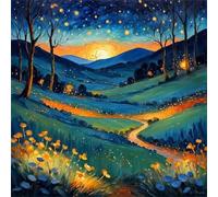 Jigsaw Puzzles 500 Pieces for Adults, puzzles for adults 500 Piece Beautiful Colourful Artwork, Challenging Puzzle Game for Family, Theme:Starry Night Lawn