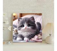 Jigsaw Puzzles 500 Pieces for Adults, puzzles for adults 500 Piece Beautiful Colourful Artwork, Challenging Puzzle Game for Family, Theme:Gray Fluffy Cat