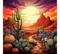 Jigsaw Puzzles 500 Pieces for Adults, puzzles for adults 500 Piece Beautiful Colourful Artwork, Challenging Puzzle Game for Family, Theme:Cactus Mountain Moon