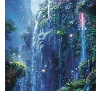 Jigsaw Puzzles 500 Pieces for Adults, puzzles for adults 500 Piece Beautiful Colourful Artwork, Challenging Puzzle Game for Family, Theme:Statue Cliff Waterfall