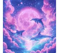 Jigsaw Puzzles 500 Pieces for Adults, puzzles for adults 500 Piece Beautiful Colourful Artwork, Challenging Puzzle Game for Family, Theme:Anime Cloud Dolphin