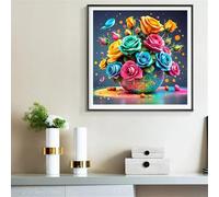 Jigsaw Puzzles 500 Pieces for Adults Roses Flowers Pot, Fun Challenging Jigsaws for adults 500 Piece, Puzzle Educational Games for Families, Home Decoration puzzles