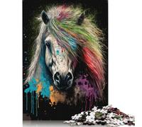 Jigsaw Puzzles 500 Pieces for Adults | Shetland Pony Colourful Puzzle | 500 Piece Puzzle Wooden Puzzles Educational Games 500pcs (52x38cm)