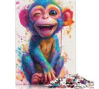 Jigsaw Puzzles 500 Pieces for Adults Smiling Monkey Baby Jigsaws Puzzle for 500 Piece Puzzles Educational Games 500pcs (52x38cm)