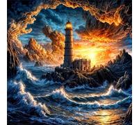 Jigsaw Puzzles 500 Pieces, Jigsaws Rugged Coast Lighthouse 500 Piece jigsaw puzzles for Adults, Challenge High Difficulty Family Puzzle Game 45x45cm/18x18inch