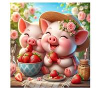 Jigsaw Puzzles 500 Pieces, Jigsaws Strawberry Pig 500 Piece jigsaw puzzles for Adults, Challenge High Difficulty Family Puzzle Game 45x45cm/18x18inch