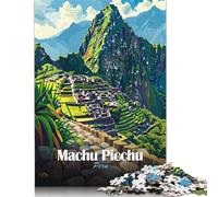 Jigsaw Puzzles 500 Pieces Machu Picchu, Peru Travel Poster Puzzle for Adults Woodenboard Puzzles Christmas Puzzle Gifts 500pcs (52x38cm)