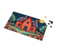Jigsaw Puzzles 500 Pieces Magical Night At The Red Brick House Picture Puzzle 500 Piece Puzzles For Adults Spot It Game For Kids(1000PCS)