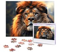 Jigsaw Puzzles 500 Pieces Personalized Puzzle for Adults Custom Puzzles from Photos Wooden Puzzle SciFi Lion Puzzles Classic Jigsaw Puzzle for Family Wedding Birthday Gifts