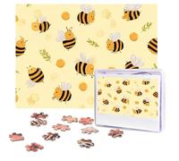Jigsaw Puzzles 500 Pieces Personalized Wooden Puzzle from Photos Cute Bees Honey Puzzles for Adults from Photos Picture Puzzle for Family Wedding Christmas Birthday Gifts