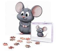 Jigsaw Puzzles 500 Pieces Personalized Wooden Puzzle from Photos Grey rat Puzzles for Adults from Photos Picture Puzzle for Family Wedding Christmas Birthday Gifts
