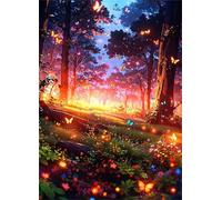 Jigsaw Puzzles 500 pieces,Puzzles for Adults,Challenging Educational Family Activity Games Home Decoration Puzzle Fluorescent Grove Butterflies,20.5 x 15 Inch