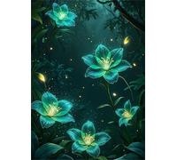 Jigsaw Puzzles 500 pieces,Puzzles for Adults,Challenging Educational Family Activity Games Home Decoration Puzzle Fluorescent Flowers,20.5 x 15 Inch