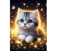 Jigsaw Puzzles 500 pieces,Puzzles for Adults,Challenging Educational Family Activity Games Home Decoration Puzzle Fluorescent Butterfly Cat,20.5 x 15 Inch