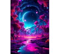 Jigsaw Puzzles 500 pieces,Puzzles for Adults,Challenging Educational Family Activity Games Home Decoration Puzzle Purple Grove River,20.5 x 15 Inch