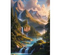 Jigsaw Puzzles 500 pieces,Puzzles for Adults,Challenging Educational Family Activity Games Home Decoration Puzzle Snow Mountain Waterfall,20.5 x 15 Inch