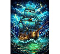 Jigsaw Puzzles 500 pieces,Puzzles for Adults,Challenging Educational Family Activity Games Home Decoration Puzzle Fantasy Sea Sailing,20.5 x 15 Inch