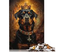 Jigsaw Puzzles 500 Pieces Rottweiler King Puzzle for Adults Woodenboard Puzzles Christmas Puzzle Gifts 500pcs (52x38cm)