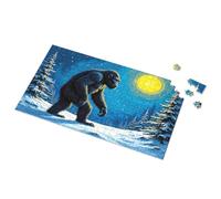 Jigsaw Puzzles 500 Pieces Snowy Night With Bigfoot Picture Puzzle 500 Piece Puzzles For Adults Spot It Game For Kids(300PCS)