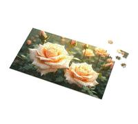 Jigsaw Puzzles 500 Pieces Soft Peach Roses In Bloom Picture Puzzle Activity Books For Kids Ages 6-8 Toys For Ages 2-4(300PCS)