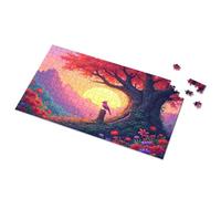 Jigsaw Puzzles 500 Pieces Sunset Serenity: A Bird'S Perch In A Flower Garden Picture Puzzle 500 Piece Puzzles For Adults Spot It Game For Kids(300PCS)