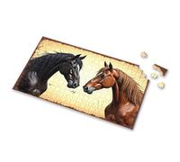 Jigsaw Puzzles 500 Pieces Two Horses Facing Each Other. Picture Puzzle Jigsaw Puzzles 1000 Pieces Puzzles For Adults 1000(1000PCS)