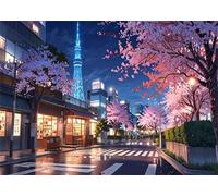 Jigsaw Puzzles 5000 pieces,Puzzles for Adults,Challenging Educational Family Activity Games Home Decoration Puzzle Japanese Street Nights,71.3 x 41.3 Inch