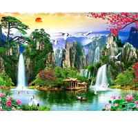 Jigsaw Puzzles 5000 pieces,Puzzles for Adults,Challenging Educational Family Activity Games Home Decoration Puzzle Chinese Style Scenery,71.3 x 41.3 Inch
