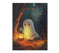 Jigsaw Puzzles 52x38cm/1000pcs for Adults Cute Spooky Ghost Holding A Lantern Puzzle for Adults Relax Games Birthday Present Gifts for Friends And Family 52x38cm/1000pcs