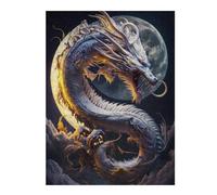 Jigsaw Puzzles 52x38cm/1000pcs for Adults Dragon Moonlit Sky -7 Puzzles for Adults Toy Wall Decor Enhance Memory Birthday Present, Gifts, 52x38cm/1000pcs