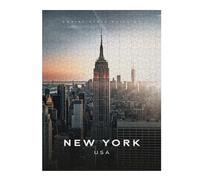 Jigsaw Puzzles 52x38cm/1000pcs for Adults Empire State Building at Golden Hour NYC Sunset Jigsaws for Adults Relax Games Precision Cutting Help The Brain Exercise 52x38cm/1000pcs